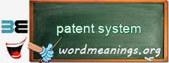 WordMeaning blackboard for patent system